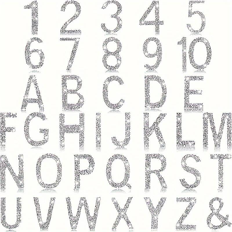 Glitter Rhinestone Alphabet Letter Stickers 0 9 Number Self - Temu